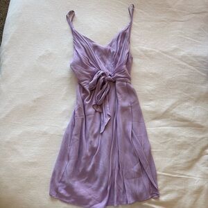 Olivaceous Lilac Mini Dress with Spaghetti Straps